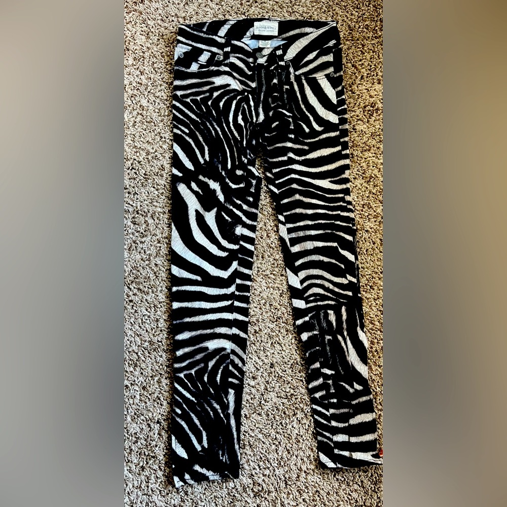 Denim&Supply Ralph Lauren Size 26 Zebra Print Skinny Jeans